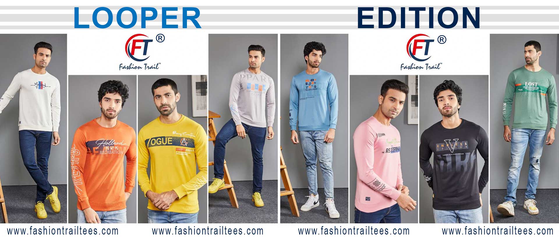 Tshirts manufacturers India Cotton Polo Tees Printed Stripped T-shirts for Men exporter Ludhiana Punjab