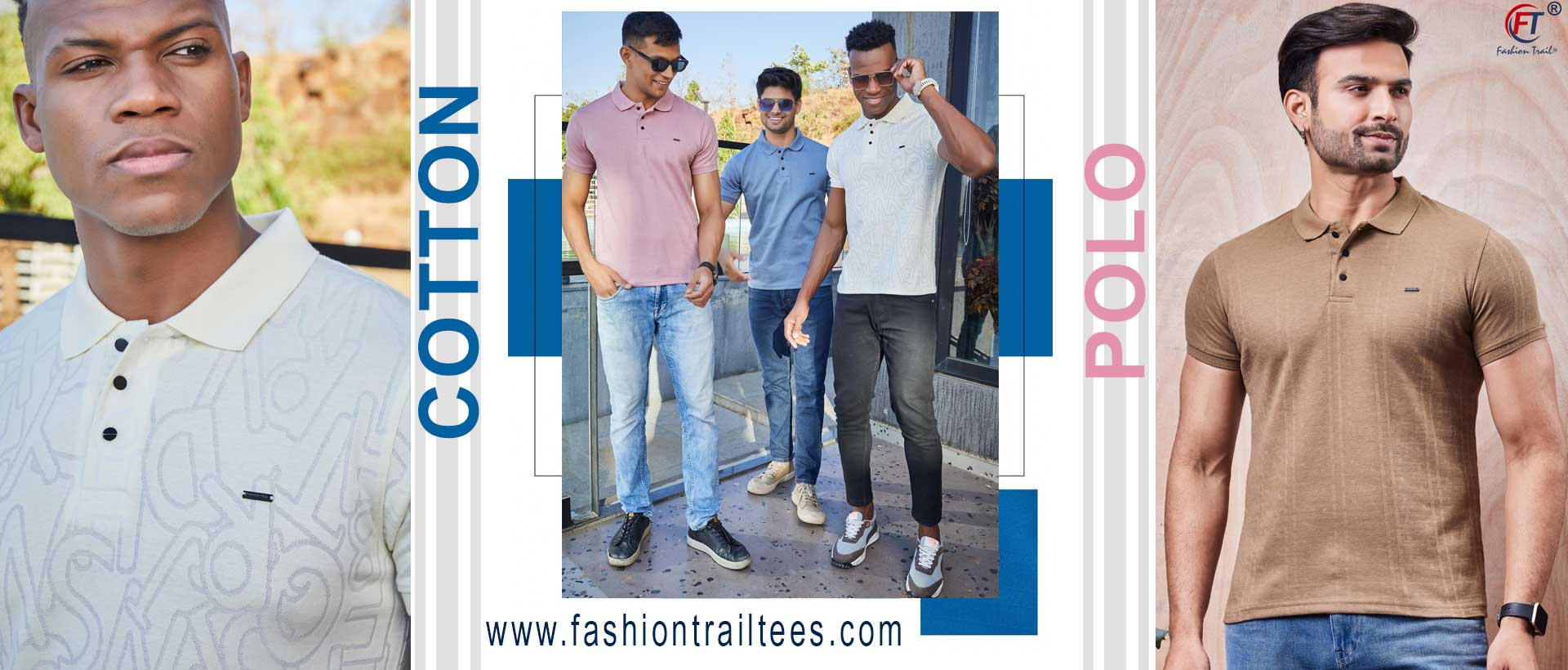 Tshirts manufacturers India Cotton Polo Tees Printed Stripped T-shirts for Men exporter Ludhiana Punjab