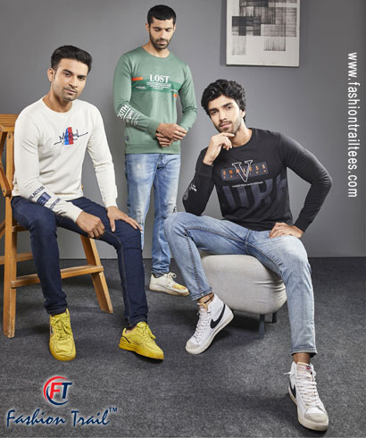 Cotton Tshirts Polo Tees manufacturers India Printed Stripped T-shirts for Men exporter Ludhiana Punjab